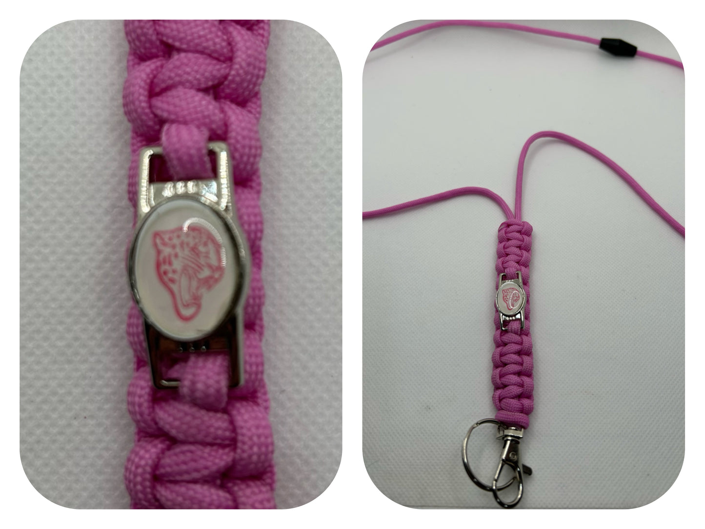 Jacksonville Jaguars Pink Inspired Paracord/Survival Lanyard