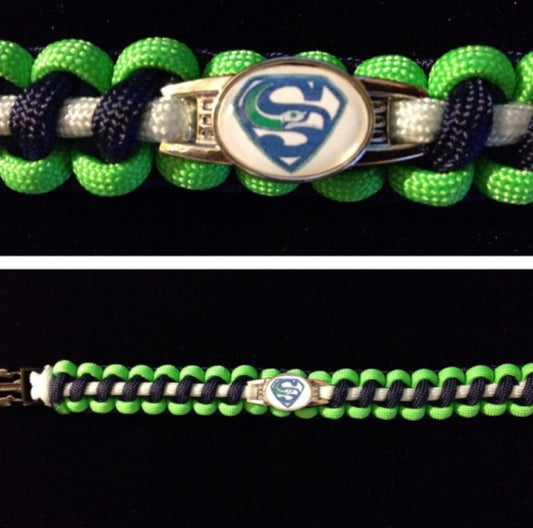 Seattle Seahawks (Superman) Inspired Paracord/Survival Bracelet