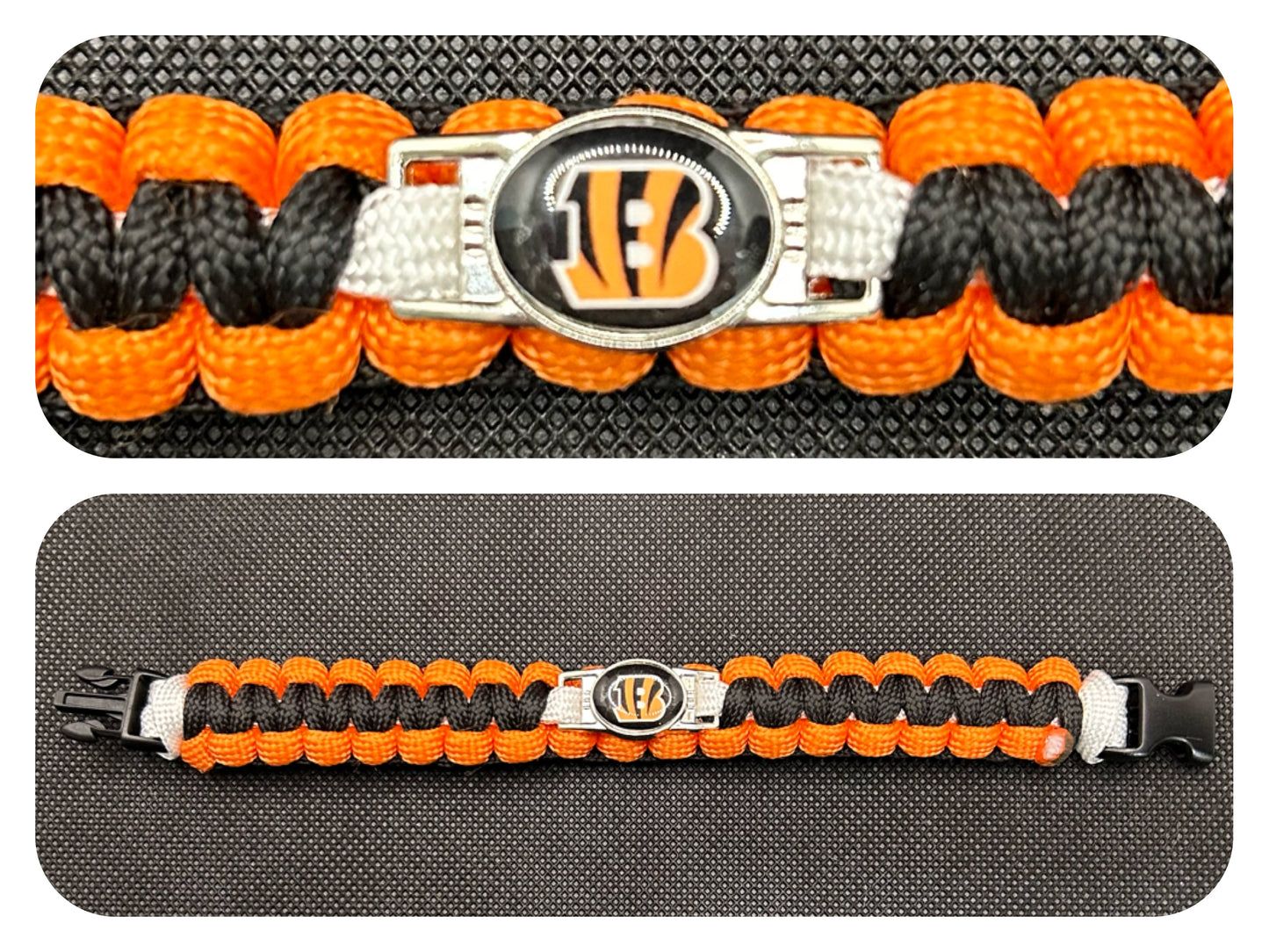 Cincinnati Bengals Inspired Paracord/Survival Bracelet