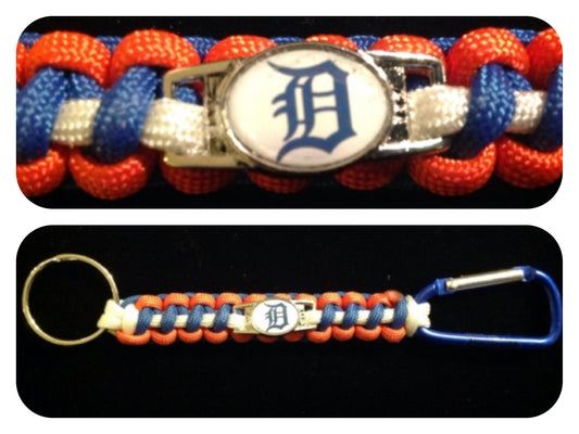 Detroit Tigers Inspired Paracord/Survival Keychain