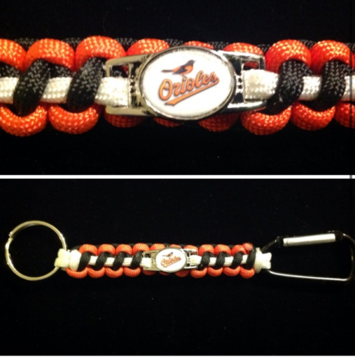 Baltimore Orioles Inspired Paracord/Survival Keychain