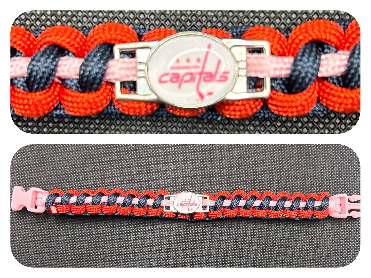 Washington Capitals (Pink) Inspired Paracord/Survival Bracelet