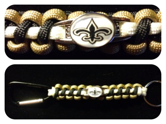 New Orleans Saints Inspired Paracord/Survival Keychain