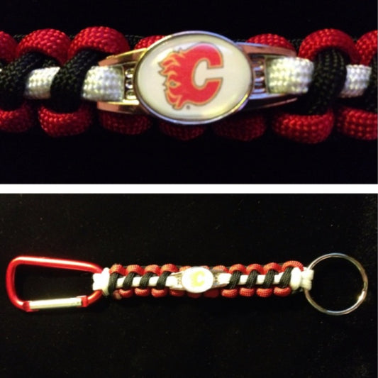 Calgary Flames Inspired Paracord/Survival Keychain