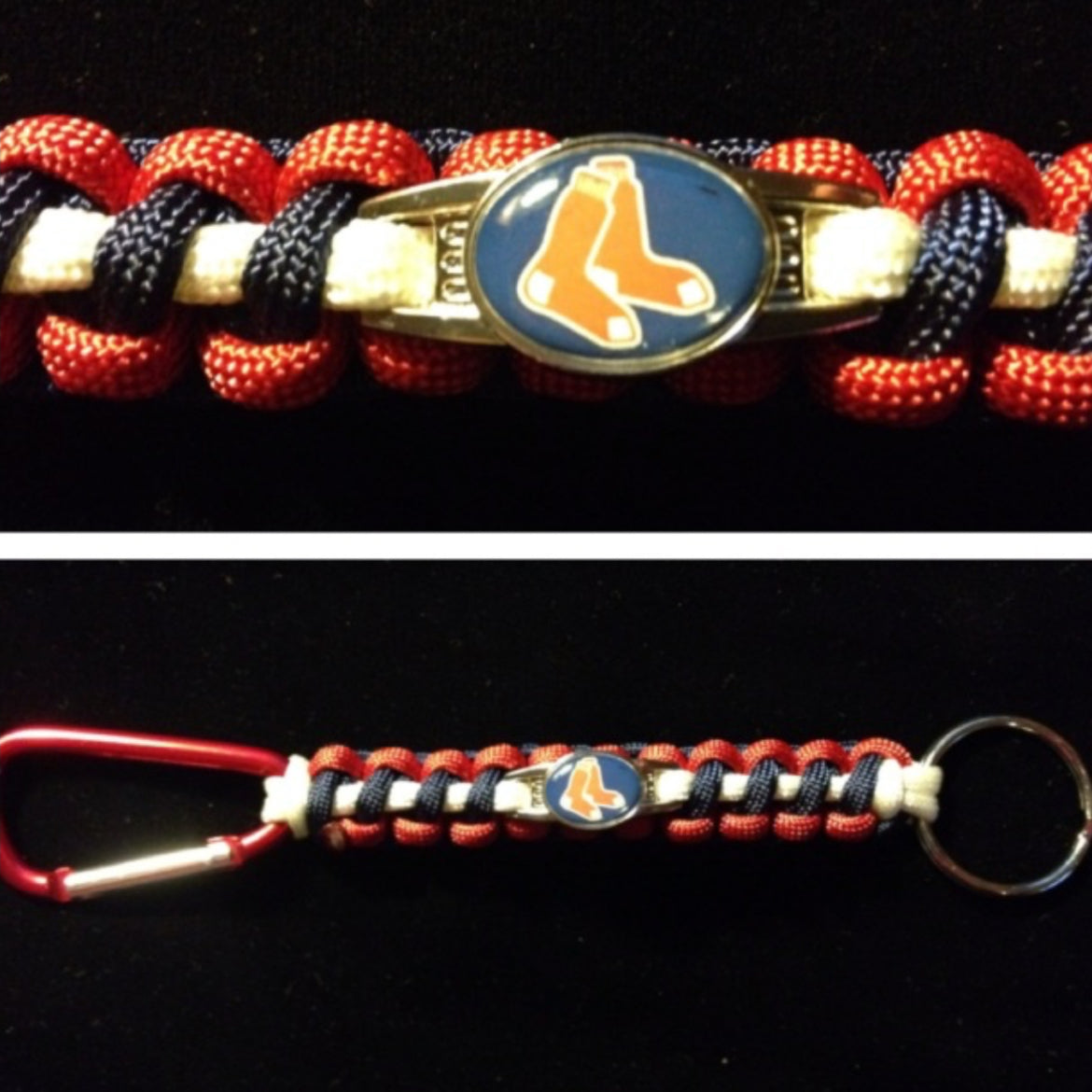 Boston Red Sox Inspired Paracord/Survival Keychain