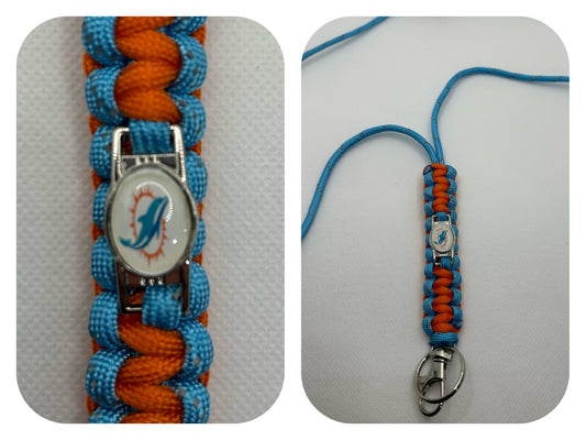 Miami Dolphins Inspired Paracord/Survival Lanyard