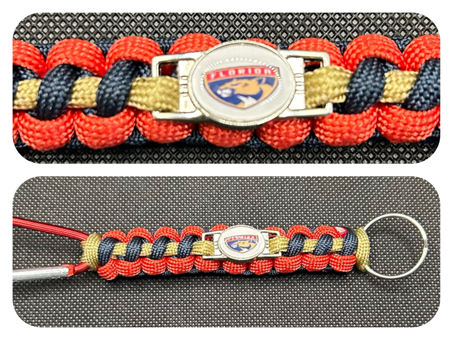 Florida Panthers Inspired Paracord/Survival Keychain