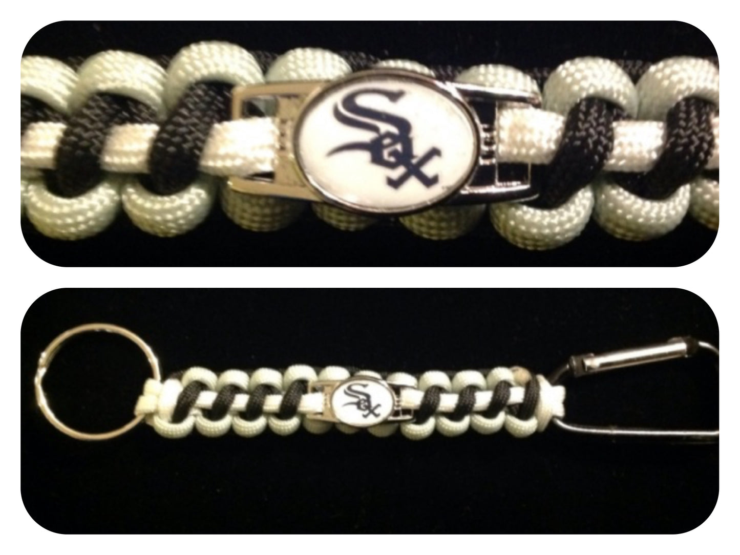 Chicago White Sox Inspired Paracord/Survival Keychain