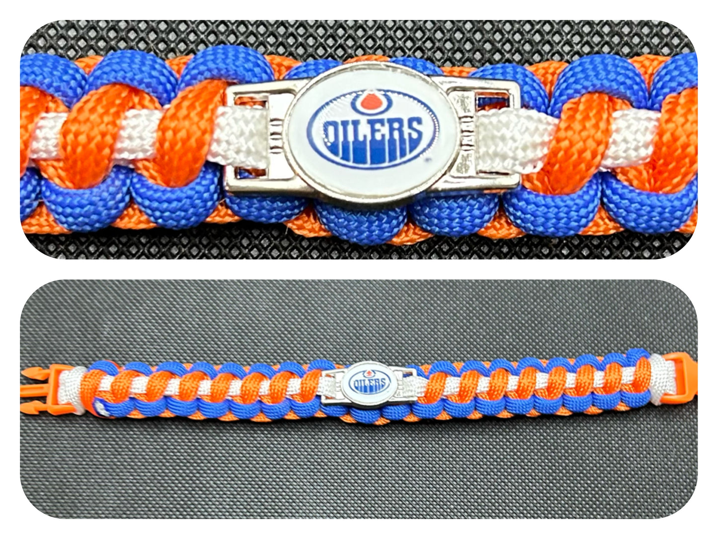 Edmonton Oilers Inspired Paracord/Survival Bracelet