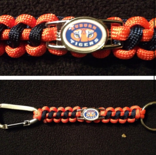 Auburn Tigers Inspired Paracord/Survival Keychain