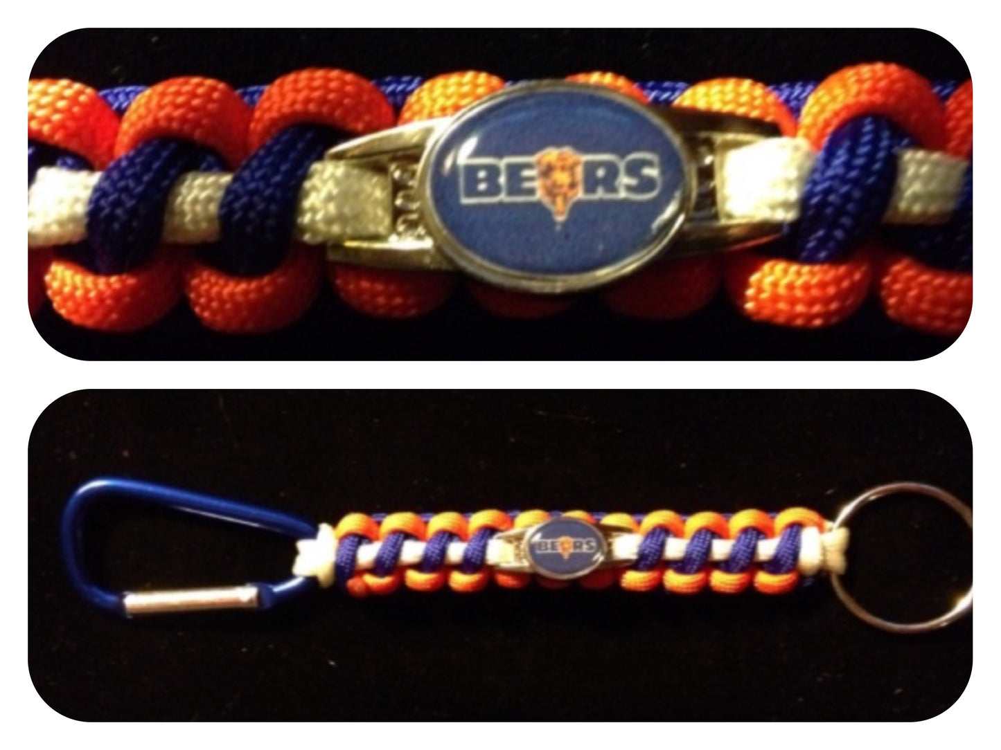 Chicago Bears Inspired Paracord/Survival Keychain