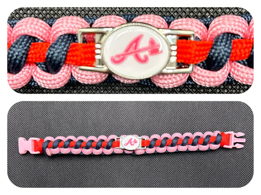 Atlanta Braves (Pink) Inspired Paracord/Survival Bracelet