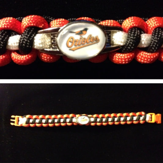 Baltimore Orioles Inspired Paracord/Survival Bracelet