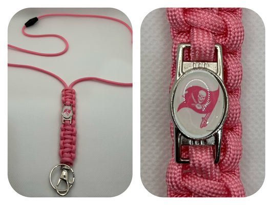 Tampa Bay Buccaneers Pink Inspired Paracord/Survival Lanyard