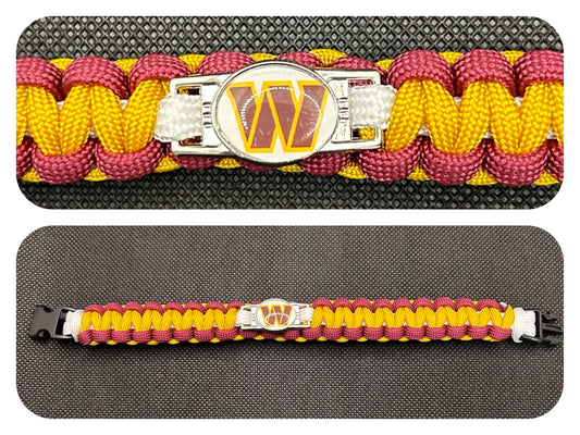 Washington Commanders Inspired Paracord/Survival Bracelet